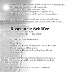 Traueranzeigen von Rosemarie Schäfer