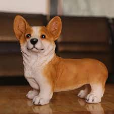 28 sm vysokij smoly sobaka figurki nebolshie sovremennye ukrasheniya povezlo korgi stoya polyresin ukrasheniya doma i sada dog figurines corgi dogs