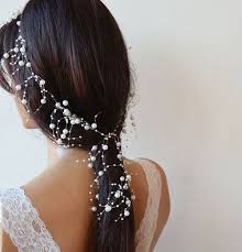 Excited To Share The Latest Addition To My Etsy Shop Bridal Headband With Pearls Wedding Long Hair Vine Bridal Gelin Sac Stili Gelin Sac Modelleri Uzun Sac