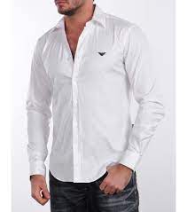 Бяла мъжка риза с дълъг ръкав - 135546 - Fashion Supreme.co.uk