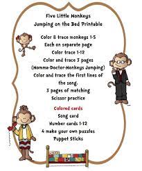 Five Little Monkeys Jumping On The Bed Printable Preschool Printables Five Little Monkeys Monkey Jump Little Monkeys