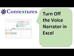 Turn Off Narrator Voice In Excel Workbook Youtube