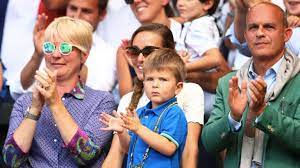 Novak djokovic congratulated by son stefan | wimbledon 2018. Djokovic S Son Stefan Takes To The Courts