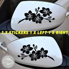 Did you know that the hibiscus flower is edible? Orchid Flower Wing Mirror Bumper Car Body Stickers 01