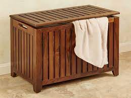 Gameroom Decor Wood Laundry Hamper Bench Seat Clothes Wood Hamper Wood Laundry Hamper Laundry Hamper Wooden laundry box bin grey bamboo bathroom storage basket linen chest christow 5031470233082 | ebay.