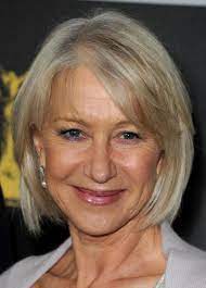 Side parted hair with it covering the forehead and the remaining hair tied in a bun looks very modern updo hairstyle. 20 Flattering Bob Hairstyles For Women Over 50 Oval Face Hairstyles Hair Styles Older Women Hairstyles