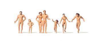 Nudist Family (7) Figure Set-Merten-0282533 | Gaugemaster