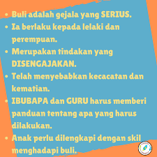 Gejala buli boleh didefinisikan sebagai masalah yang meliputi kegiatan seperti memeras ugut, menghina, mengejek, menumbuk, memaki dan sebagainya yang dilakukan oleh seseorang terhadap pemangsanya. Parent Connect