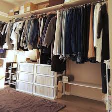 壁 天井 クローゼット 壁面収納 ディアウォール ディアウォール diy などのインテリア実例 2017 04 07 13 36 37 roomclip ルームクリップ オープンクローゼット クローゼット 収納 ディアウォール