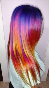 Purple and orange sunset hair tutorial with arctic fox! Pravana Vivids Hair Purple Blue Magenta Pink Orange Yellow Gsbsalon Pink And Orange Hair Purple Hair Hair Color Red Ombre