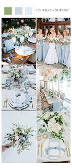 Light blue and greenery beach wedding table. 20 Light Blue Wedding Color Ideas For Spring 2020 Spring Wedding Colors Blue Something Light Blue Wedding Colors Blue Themed Wedding Wedding Theme Colors