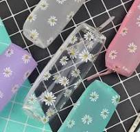 1Pcs Korean Transparent TPU Pencil Case Small Fresh Daisy ...