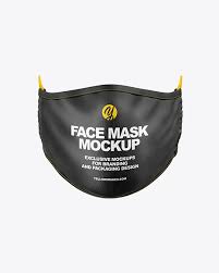 Face Mask Mockup In Apparel Mockups On Yellow Images Object Mockups