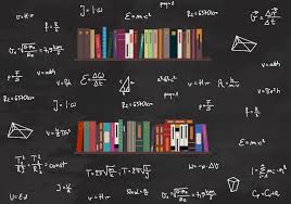 Konyvespolc Es Matematikai Kepletek Falfestmeny Tenstickers