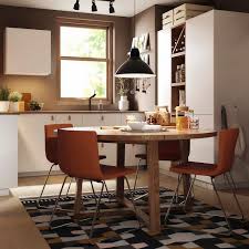 Morbylanga Table Oak Veneer Brown Stained Length 57 1 8 Ikea In 2020 Ikea Dining Table Round Kitchen Table Ikea Dining