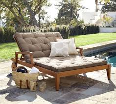 Hampstead Teak Double Chaise Honey Teak Patio Furniture Outdoor Beds Outdoor Chaise Lounge