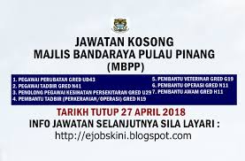 Pī néeng) adalah sebuah negara bagian di malaysia yang terdiri dari dua wilayah yaitu wilayah pulau pinang disebelah barat dengan luas 293km² dan wilayah timur yang terletak disebelah pantai barat. Jawatan Kosong Majlis Bandaraya Pulau Pinang Mbpp 27 April 2018