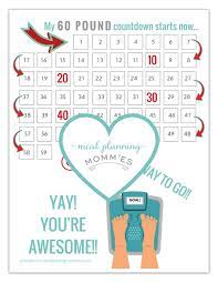 Free Printable 20 100 Pound Weight Loss Trackers Meal Planning Mommies