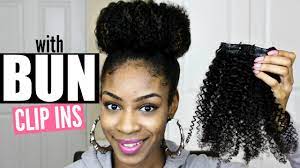 High Messy Bun With Clip In Hair Extensions Natural Hair Youtube Natural Hair Styles Clip In Hair Extensions Human Hair Clip Ins