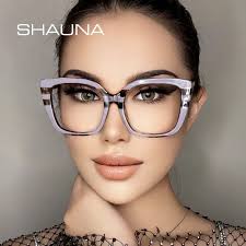 SHAUNA Anti-Blue Light Fashion Rainbow Square montature per occhiali  Vintage Colorful Optical Frame Women