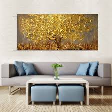 Handgemalte Messer Gold Baum Olgemalde Auf Leinwand Grosse Palette 3d Gemalde Fur Wohnzimmer Modern In 2020 Gemalde Fur Wohnzimmer Wohnzimmer Modern Abstrakte Wandkunst