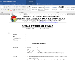 Surat tugas dikeluarkan sekaligus sebagai permohonan. Surat Perintah Tugas Menjadi Admin Semua Surat