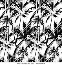 Black And White Palm Tree Pictures Seamless Vector Monochrome Tropical Pattern Depicting White Palm Tree On A Black Background Tropical Pattern Digital Wallpaper Prints