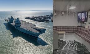 In may 2020, hms prince of wales experienced flooding which the royal navy described (at the time) as minor but this was followed by more significant flooding in october 2020 which caused damage to her electrical cabling. Video Shows Water Pouring In To 3billion Hms Prince Of Wales Aircraft Carrier Daily Mail Online