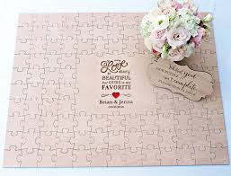 Each puzzle pieces' size is 2.5 x 2.5 square with either heart shaped or classic round puzzle connectors. Personalized Initials Date Rustic Puzzle Wedding Guest Books Alternative Wooden Guestbooks Receptions Party Favors Decorations Signature Guest Books Aliexpress