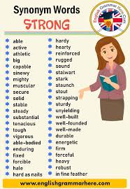 Synonyms For Strong In 2020 English Vocabulary Learn English Words English Vocabulary Words