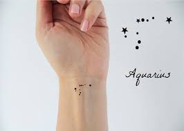 6 Aquarius Zodiac Temporary Tattoos Astrologic Temporary Tattoo Aquarius Sign Gift For Aquarius In 2021 Aquarious Tattoo Aquarius Tattoos Dainty Tattoos