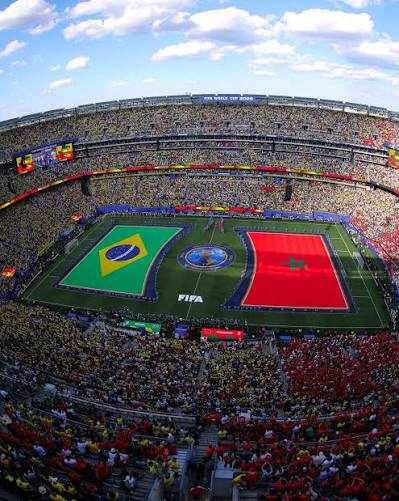 🏟️ Así luce el Estadio de New Jersey... 🇧🇷 Brasil 🆚 Marruecos 🇲🇦 82,566 aficionados para ver el mejor partido de la primera fase. Nada mal no?