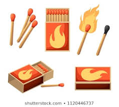 Match (someone or something) (up) with (someone or something else) 1. Collection Matches Burning Match Fire Opened Stock Vector Royalty Free 1120446737