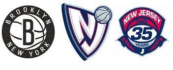 Nets in white arched over a white basketball with a black b on it, all within a black shield. History Of The Nba Logos 3 Brooklyn Nets Steemit