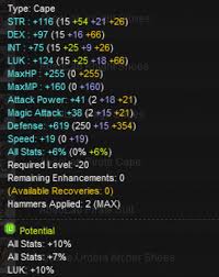Stat change on this cape after Jett Transfer? : r Maplestory