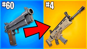 Rarity and it's corresponding color, from weakest to strongest, goes as follows: Fortnite Guns Ranked Salve O Mundo Fortnite Mobile