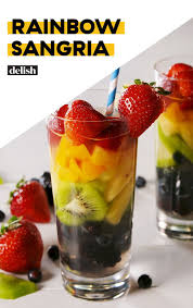 Rainbow Sangria Is The Coolest Easiest Cocktail Trick Recipe Sangria Recipes Wine Cocktail Recipes Sangria