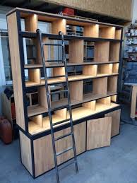 Maybe you would like to learn more about one of these? Vue De Cote De La Bibliotheque Structure Acier Et Bois Echelle Coulissante En Acier 4 Portes Battantes En Bas Bucherregal Schmucken Karton Mobel Mobelideen
