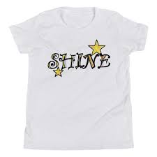 shine hand drawn lettering kids tshirt stars inspirational