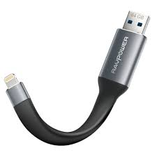 Amazon Com Iphone Ipad Flash Drive 64gb Usb 3 0 With Charging Support Ravpower Extended Mfi Lightning Plug For Pc Ios Exte Usb External Storage Memory Stick