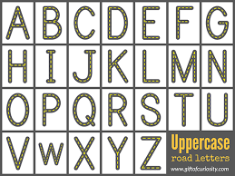 This is a set of uppercase and lowercase letter flash cards in. Free Road Letters Printable For Learning The Alphabet Gift Of Curiosity