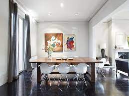 Dark Floors White Walls Grey Curtains Desire To Inspire Desiretoinspire Net Living Room Dining Room Combo White Walls Living Room Interior Design Dining