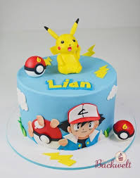 Pokemon Torte Mit Pikachu Pokemon Cake With Pikachu Cake Topper Pikachu Cake Birthdays Pokemon Birthday Cake Pikachu Cake