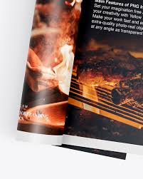 Download A4 Folded Magazine Mockup In Stationery Mockups On Yellow Images Object Mockups PSD Mockup Templates
