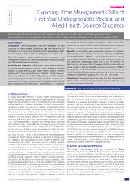 Orientation and registration of new entrants. Pdf Exploring Time Management Skills Of First Year Undergraduate Medical And Allied Health Science Students