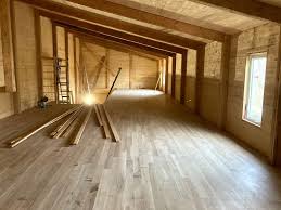 Cut the plywood to size, running the circular saw across the width of the board. Laying Hardwood Flooring On Second Story With No Subfloor