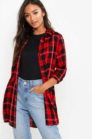 Black And Red Checkered Shirt Outfit Petite Checked Shirt In Red Black And White Stripes A Classic Plaid Pattern In A Petites Size With A Black Denim Jacket Outfit Womens Fashion Classy Fashion