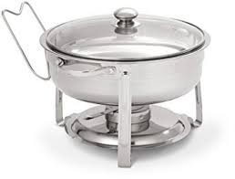 Artisan Stainless Steel Round Buffet Chafer With Glass Lid 4 Quart Capacity Best Chafing Dishes Dish Sets Buffet Server
