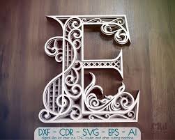 Download Layered Letter E Dxf Alphabet Letter E Wall Art Multilayer Etsy In 2021 Lettering Alphabet Mandala Wall Art Etsy Wall Art
