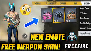 Royal passes, outfits, characters, bundles, and emote. Freefire Free Weapons Skins And New Emote How To Get Happy Bunny Token In Freefire